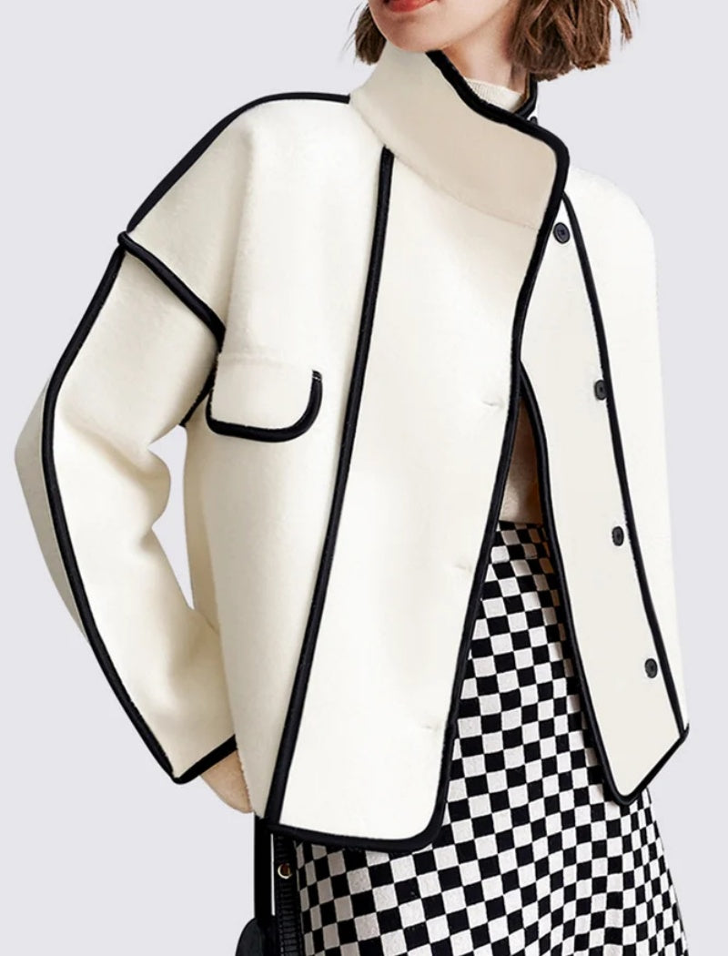 Button-Up Cape-Style Jacket