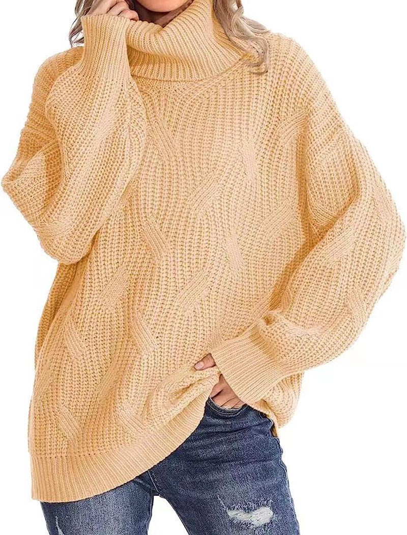 Oversized Turtleneck Knit Sweater