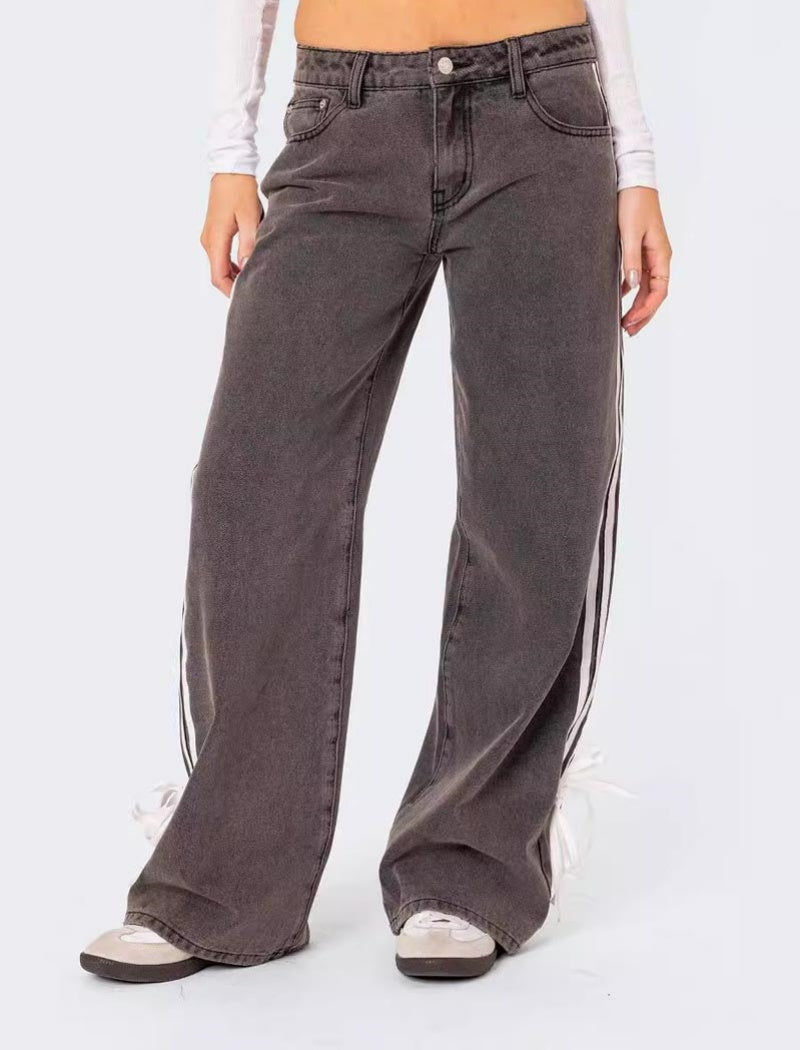 Wide-Leg Vintage Wash Jeans