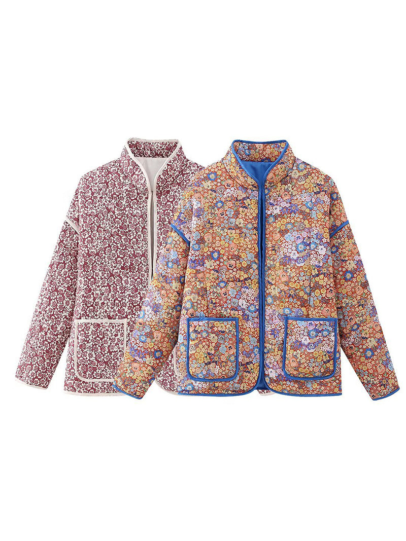 Floral Print Quilted Jacket