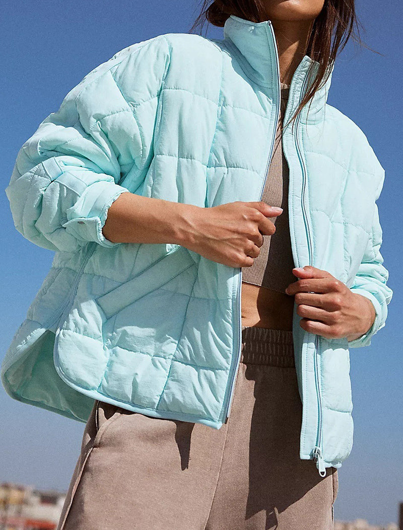 Oversized Puffer Jacket with Zipper