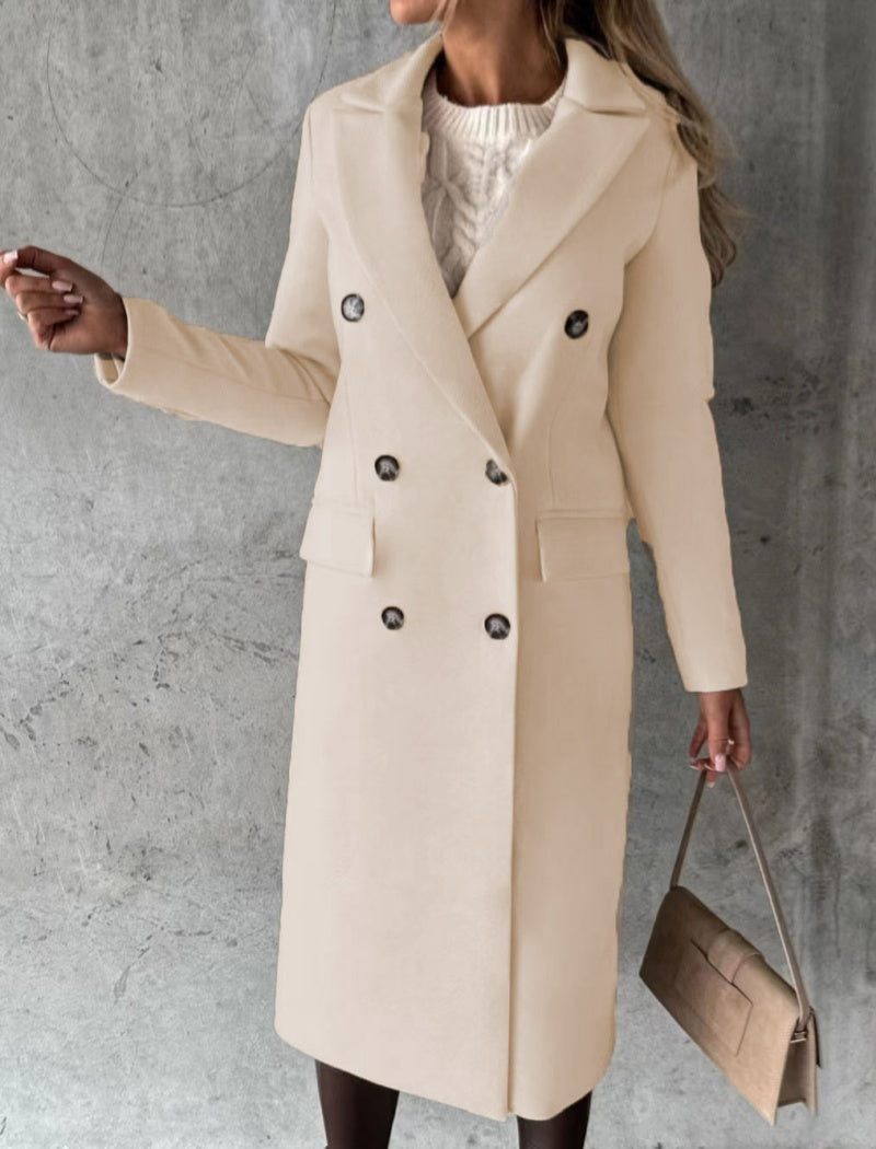 Double-Breasted Tailored Long Coat