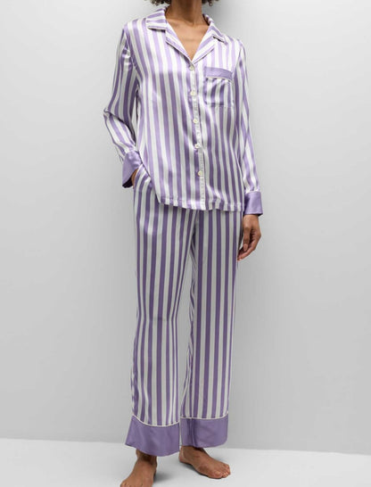 Striped Long Sleeve Loose Pajama Set