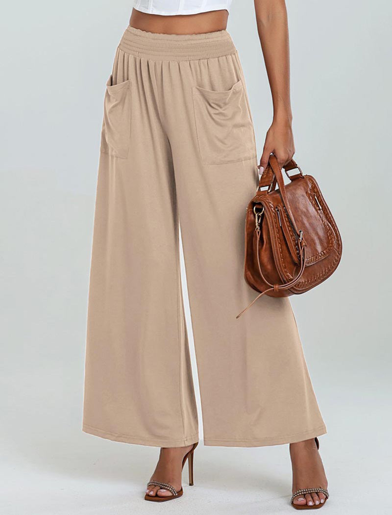 High-Rise Wide-Leg Pockets Pants
