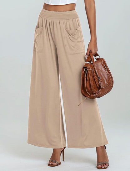 High-Rise Wide-Leg Pockets Pants