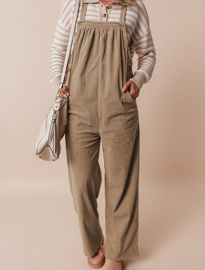 Multi-pocket Corduroy Overalls