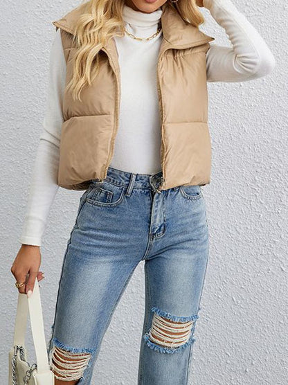 Cropped Puffer Vest