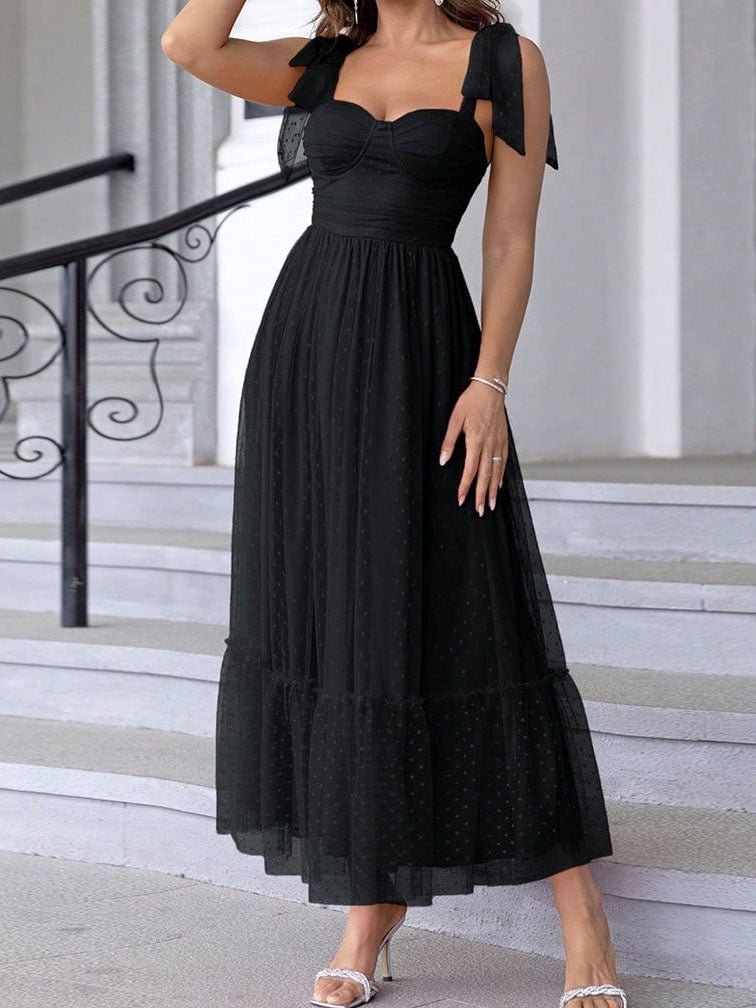 Bow Tie Strap Maxi Dress