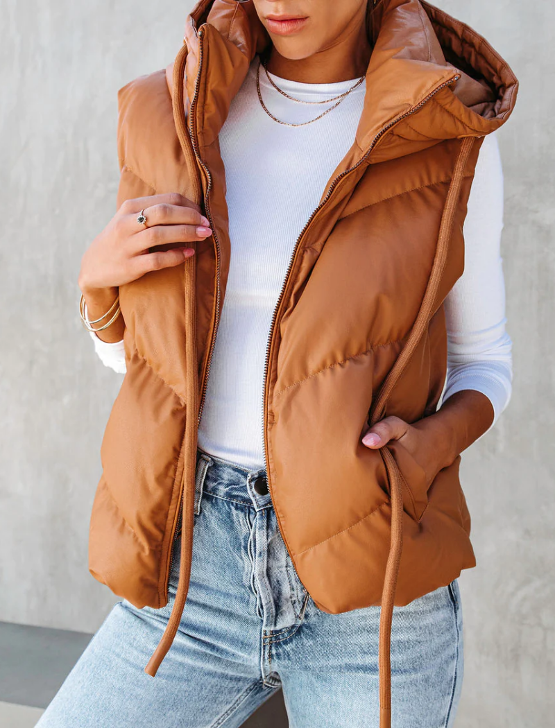 Zip Closure Puffer Vest