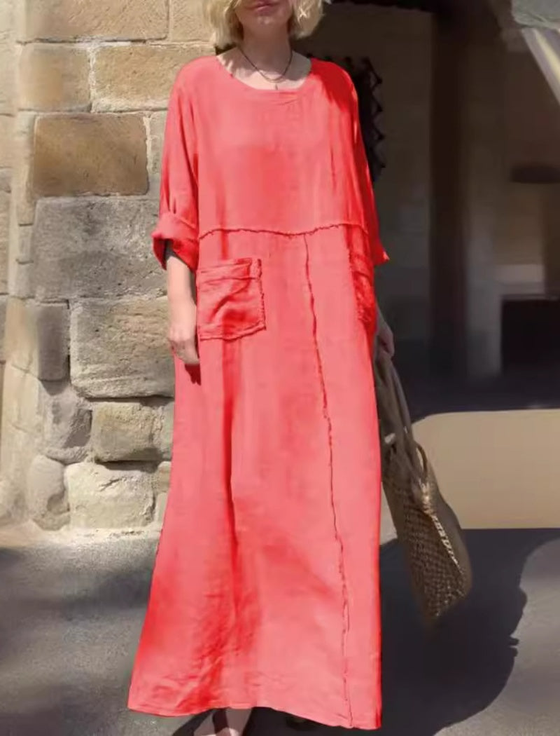 Relaxed-Fit Pocketed Long Dress