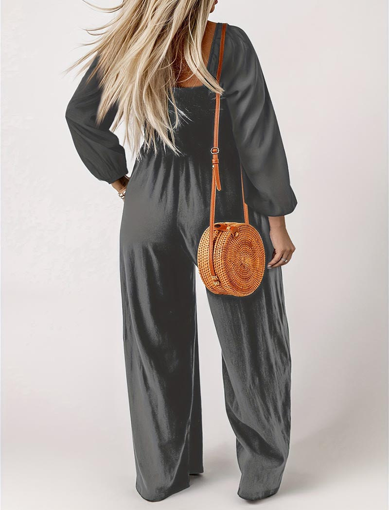 Solid Wide-Leg Jumpsuit