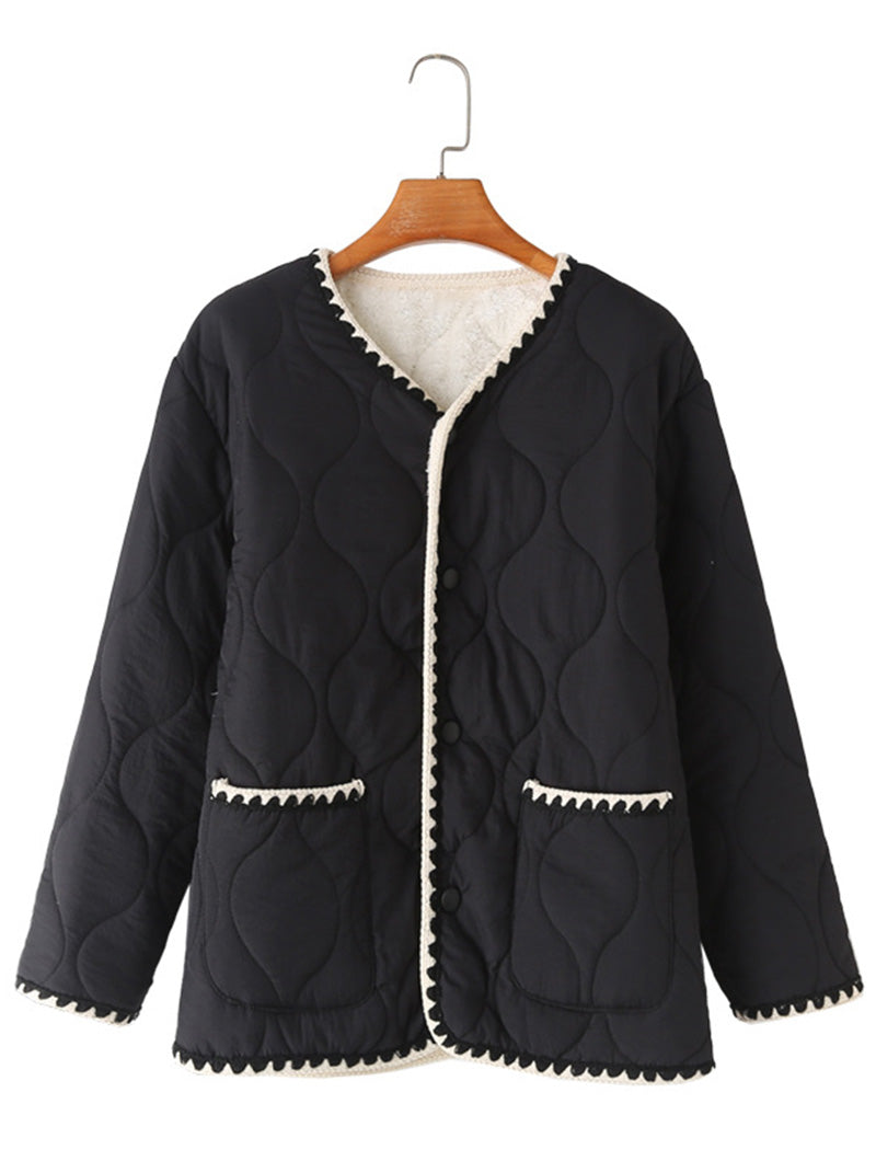 Quilted Button-Up Jacket