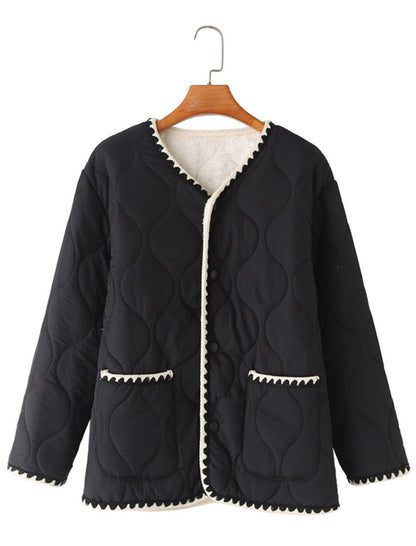 Quilted Button-Up Jacket