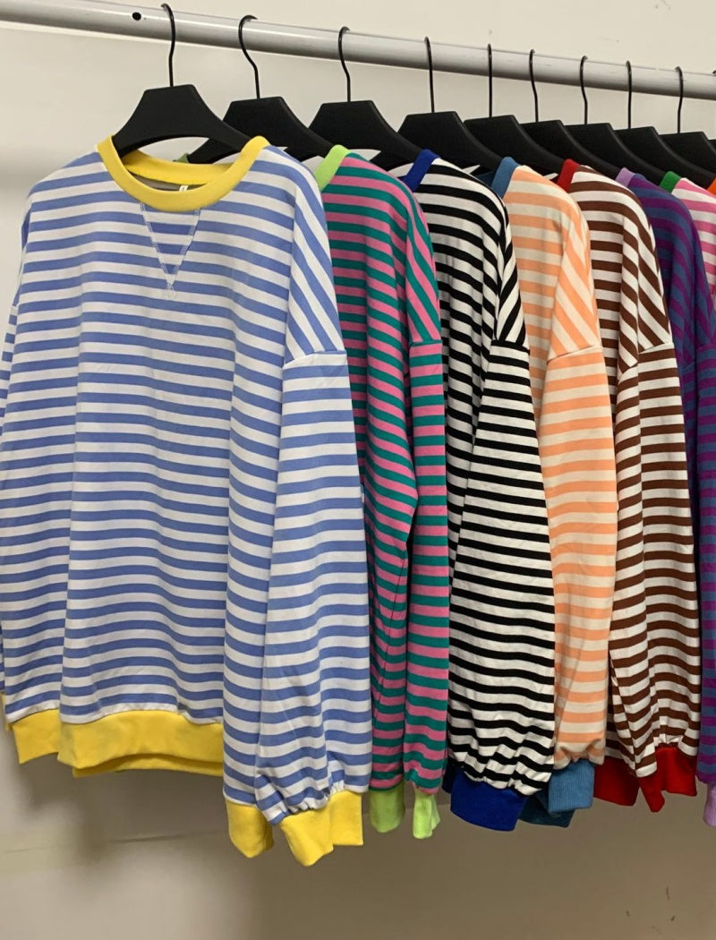 Colorblock Striped Pullover