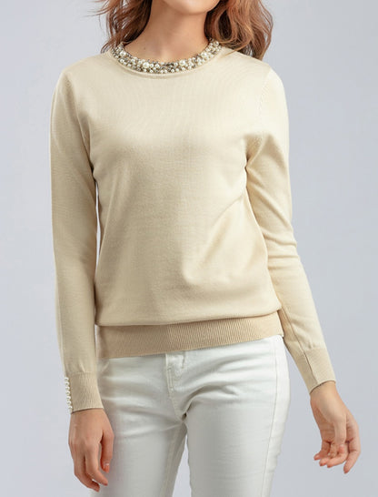 Embellished Crew Neck Top