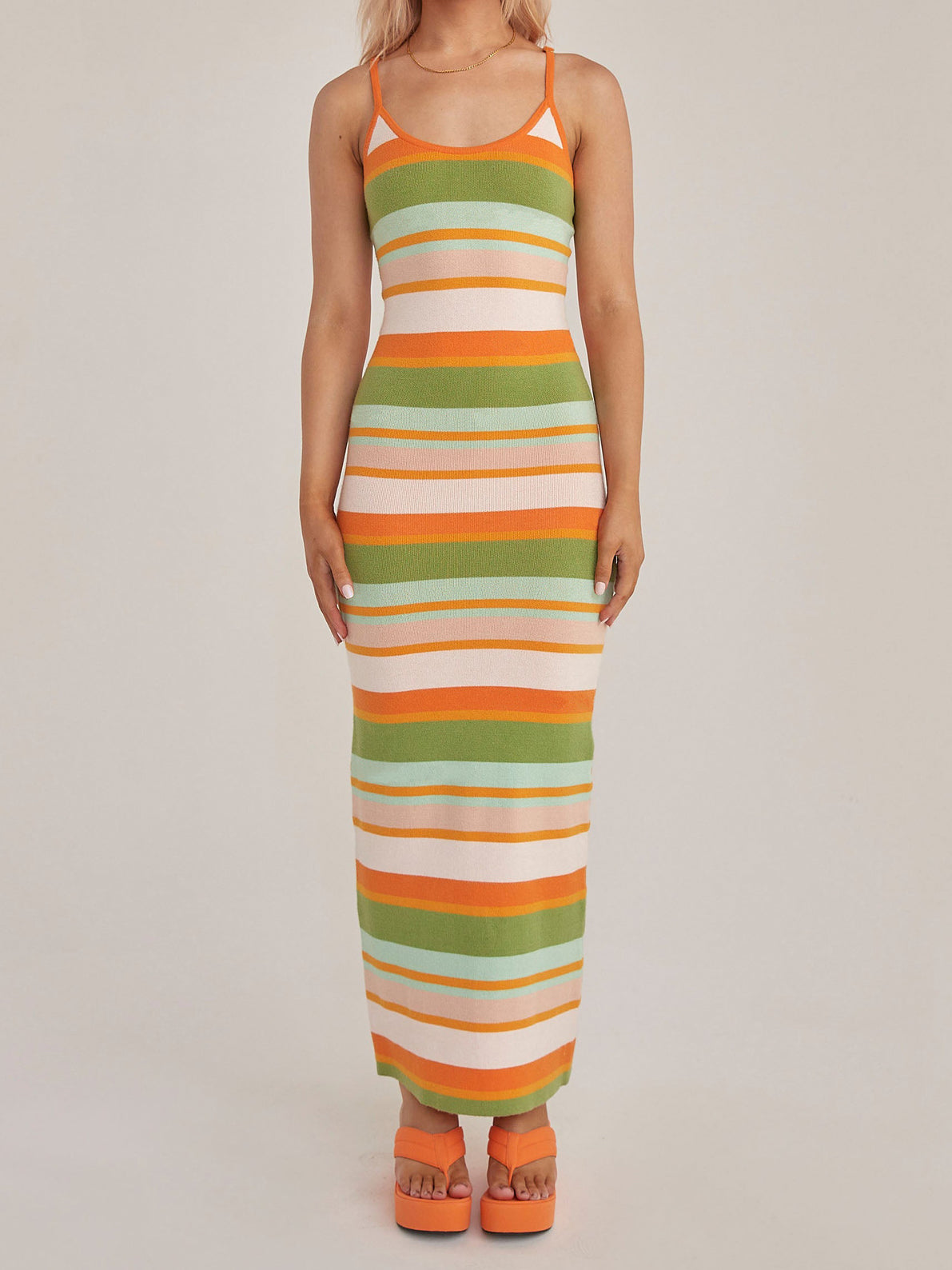 Graphic Print Bodycon Maxi Dress