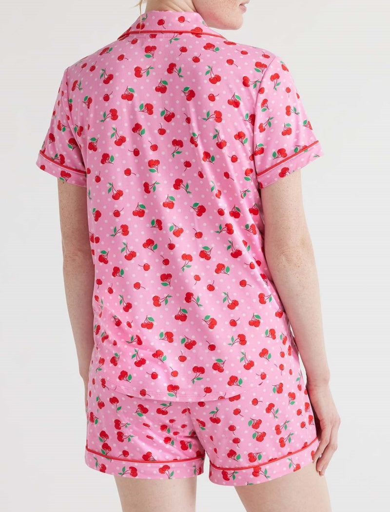 Cherry Print Short Sleeve Pajama Set