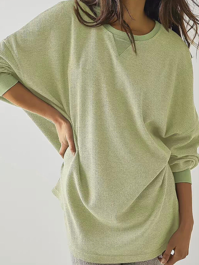 Solid Drop-Sleeve Knit Top