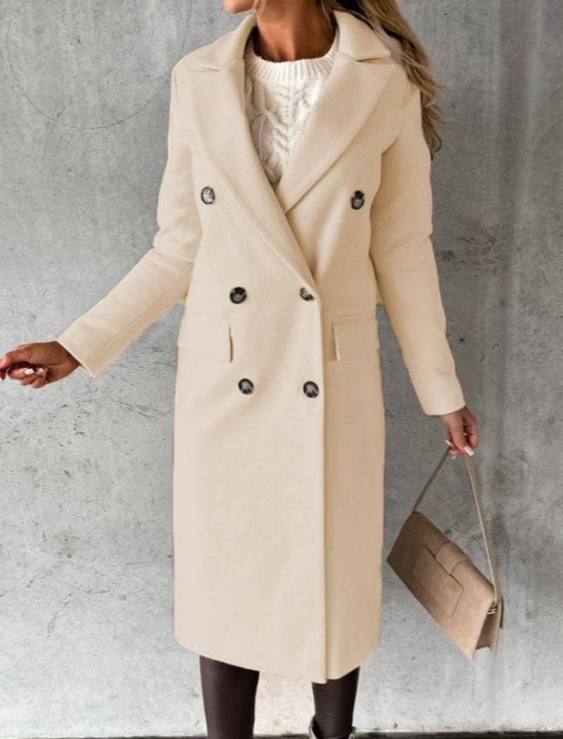 Double-Breasted Tailored Long Coat