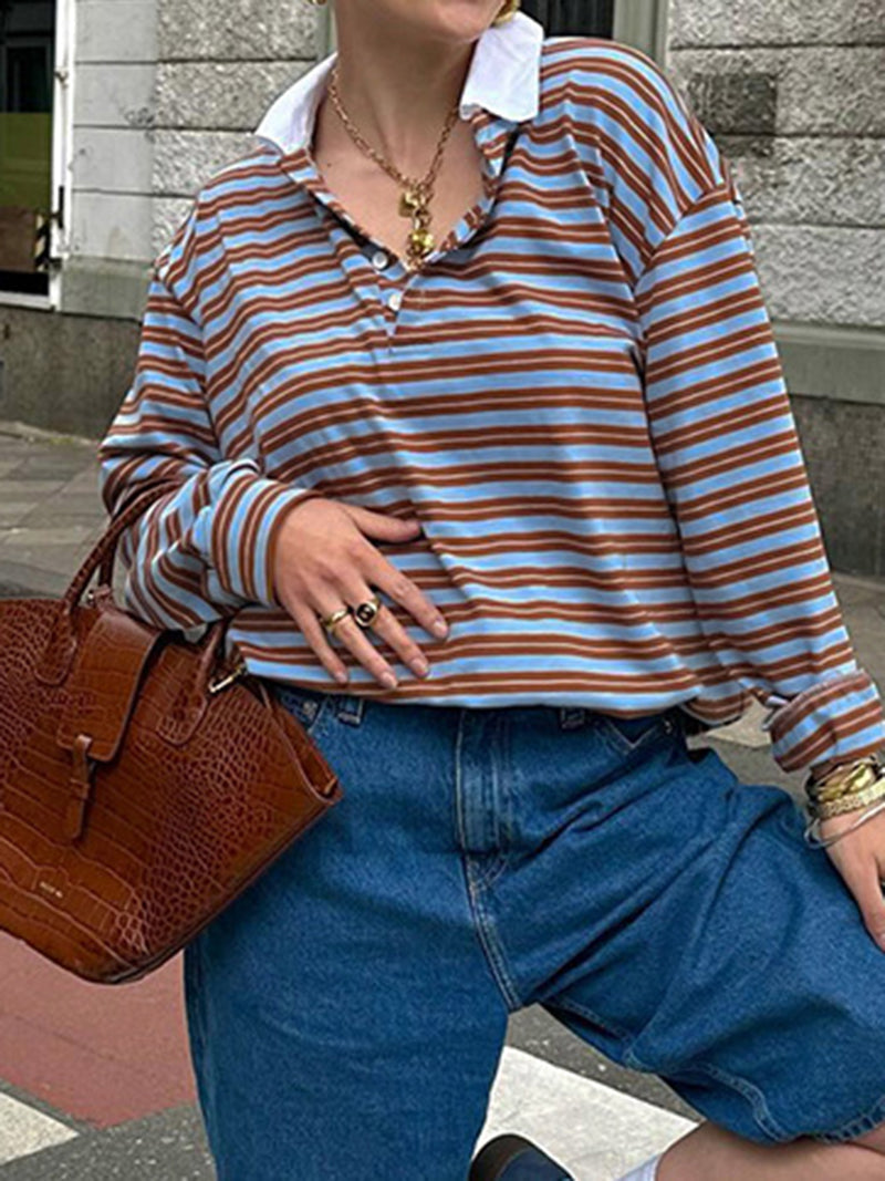 Striped Collared Top