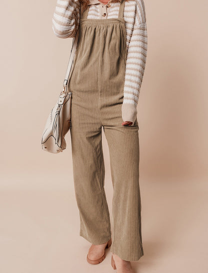 Multi-pocket Corduroy Overalls