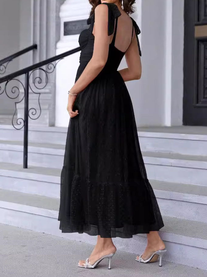 Bow Tie Strap Maxi Dress