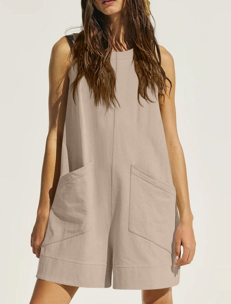 Sleeveless Pocketed Relaxed Romper