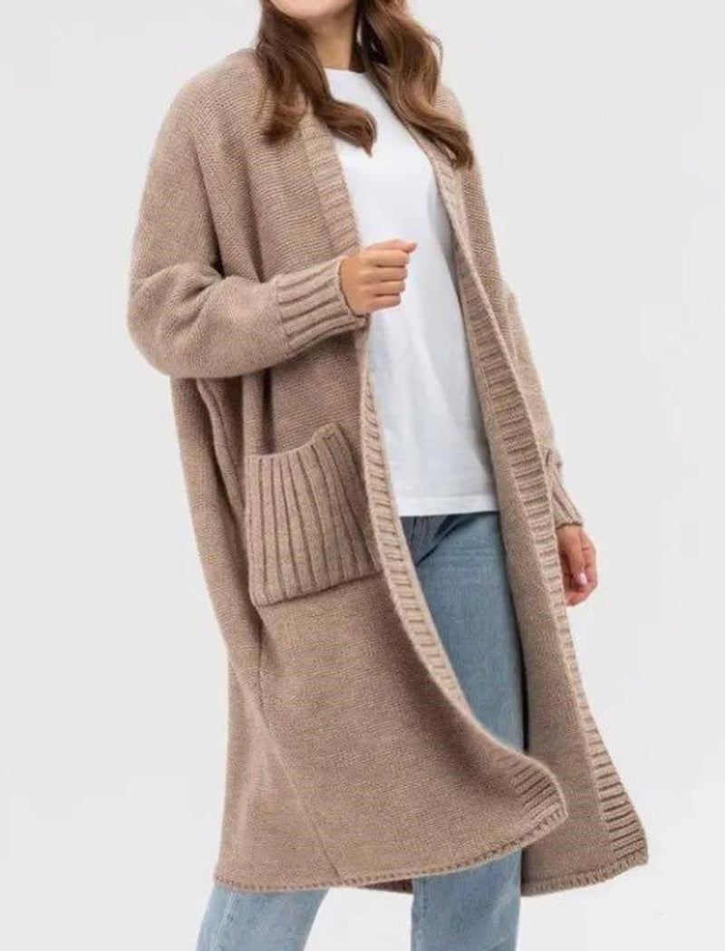 Open Front Longline Knit Cardigan