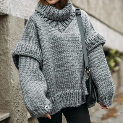 Chunky Knit Hooded Pullover