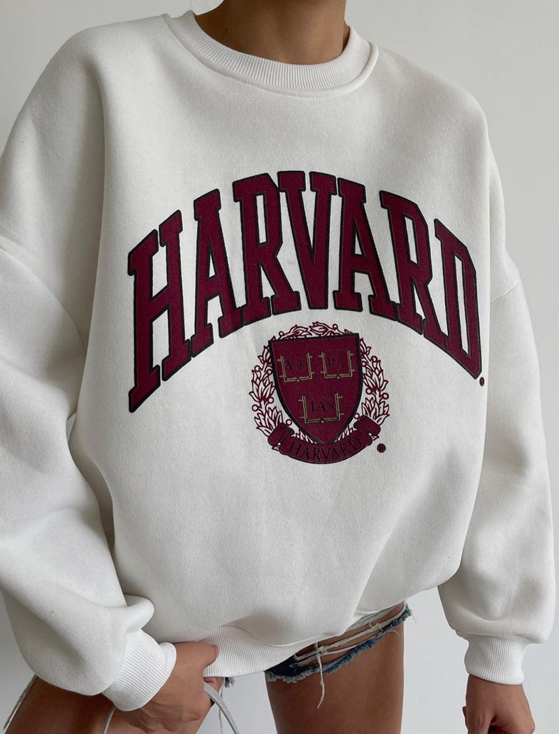 Letter Graphic Long-Sleeve Pullover