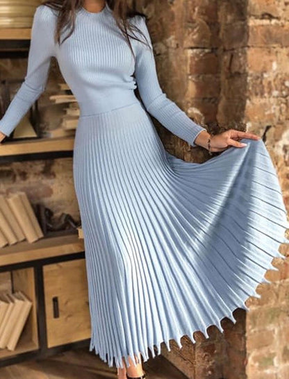 Pleated Knit Dress