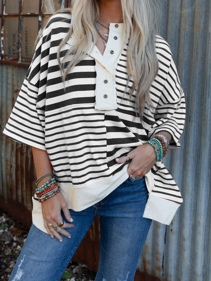 Striped Button-Up Top