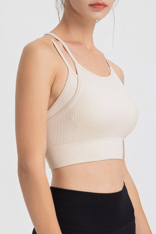 Strappy Ribbed Sports Bra