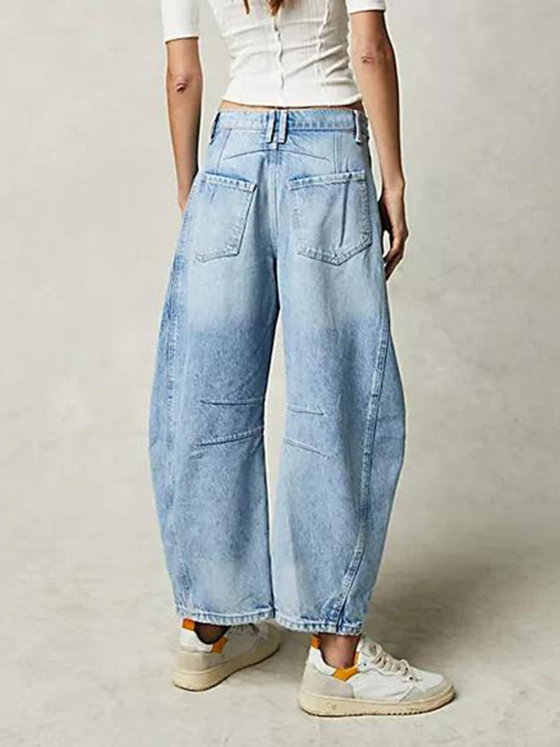 Wide-Leg Mid-Rise Pants