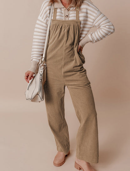 Multi-pocket Corduroy Overalls