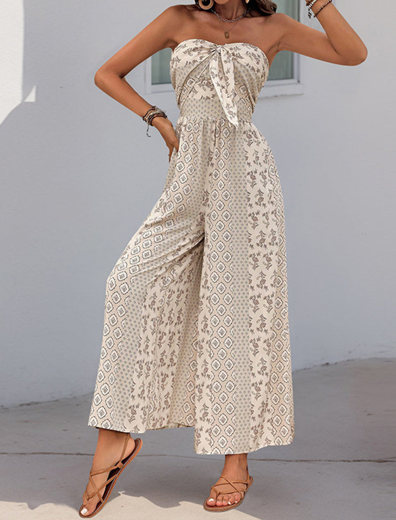 High-Waisted Tie Waist Wide-Leg Jumpsuit