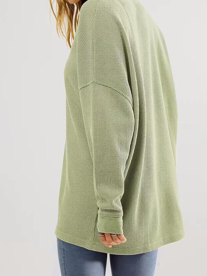 Solid Drop-Sleeve Knit Top