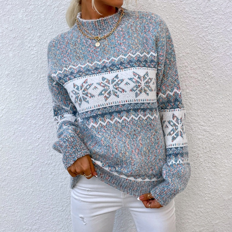 Fair Isle Knit Pullover Sweater