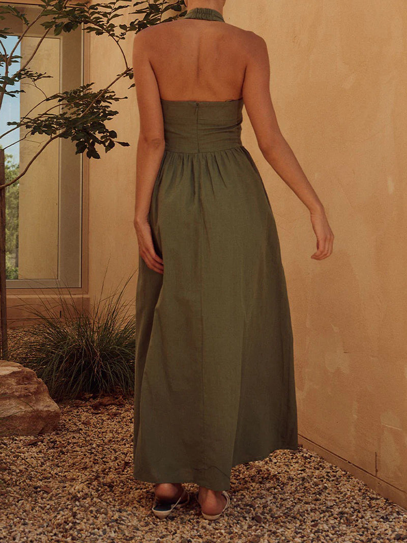 Halter Pocket Maxi Dress