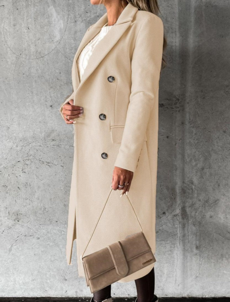 Double-Breasted Tailored Long Coat