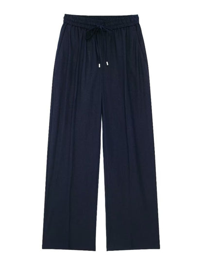 Drawstring Waist Wide-Leg Pants