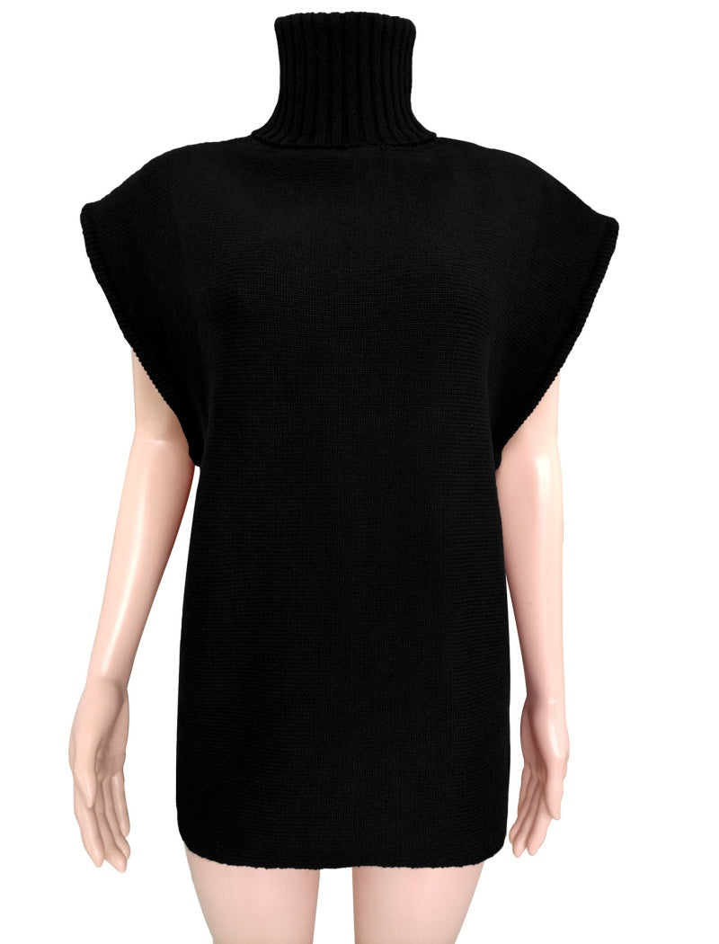 Sleeveless Turtleneck Knit Top