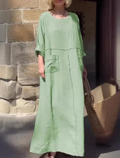 Relaxed-Fit Pocketed Long Dress