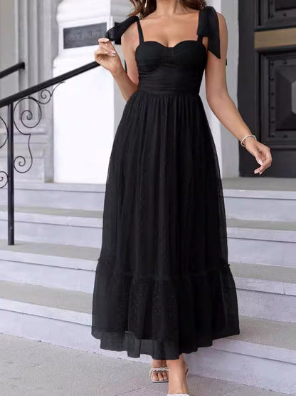 Bow Tie Strap Maxi Dress