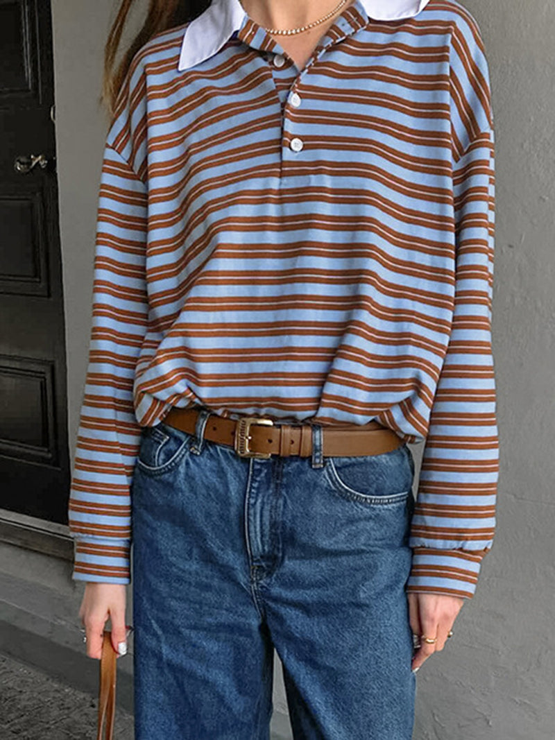 Striped Collared Top