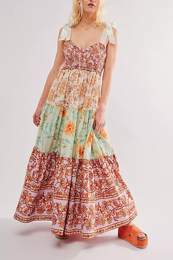 Tiered Floral Maxi Dress