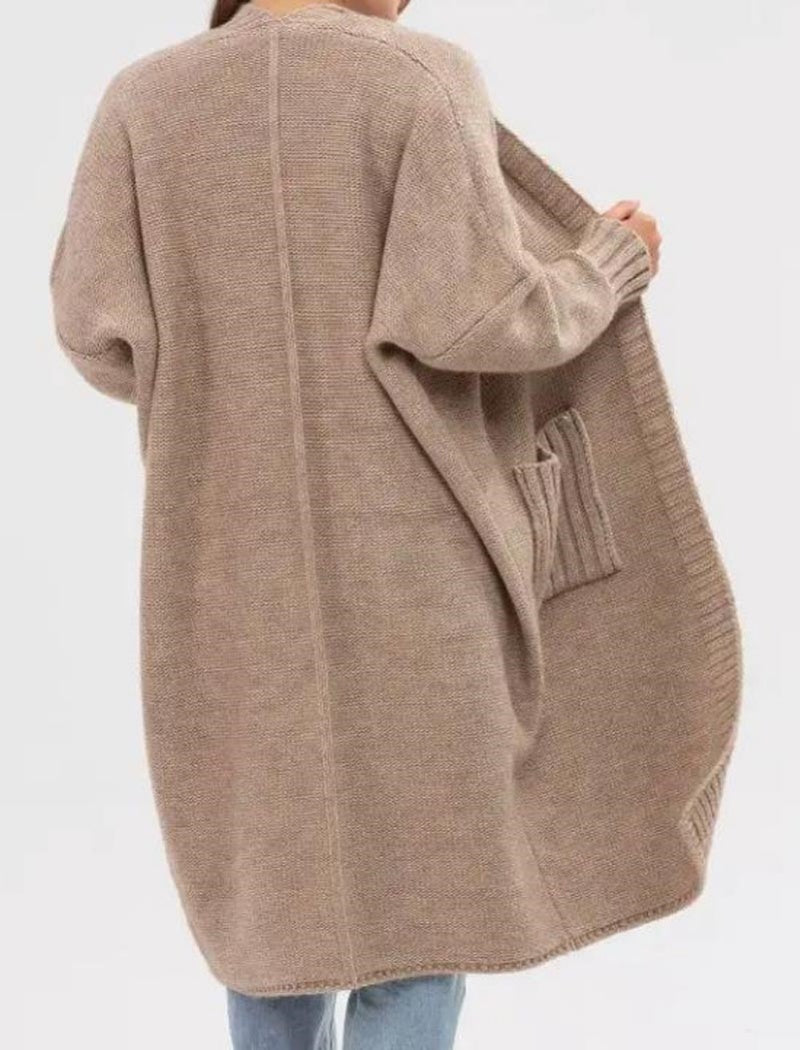 Open Front Longline Knit Cardigan