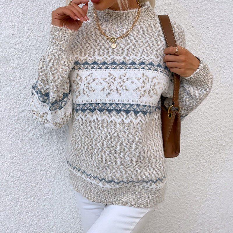 Fair Isle Knit Pullover Sweater