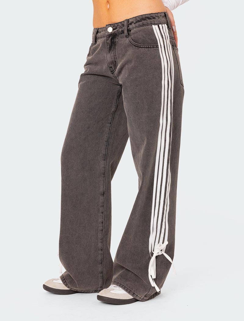 Wide-Leg Vintage Wash Jeans