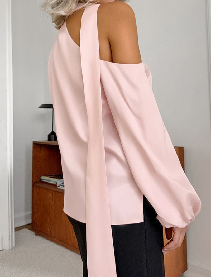 Off-Shoulder Long Sleeve Shirt